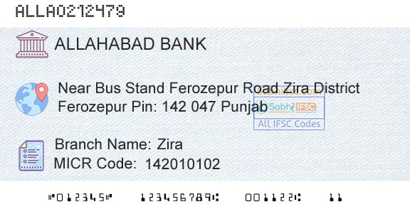 Allahabad Bank ZiraBranch 