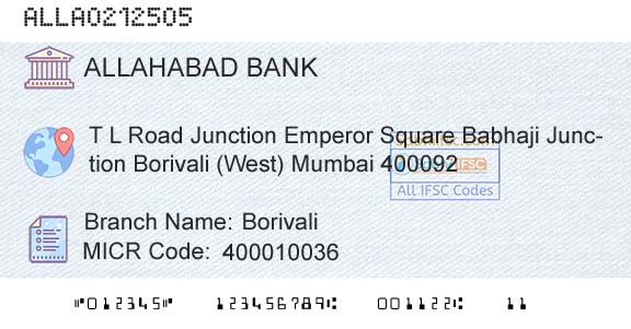 Allahabad Bank BorivaliBranch 