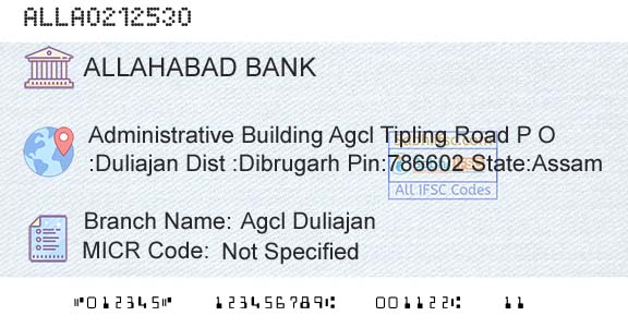 Allahabad Bank Agcl DuliajanBranch 