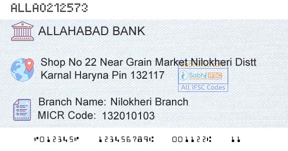 Allahabad Bank Nilokheri BranchBranch 