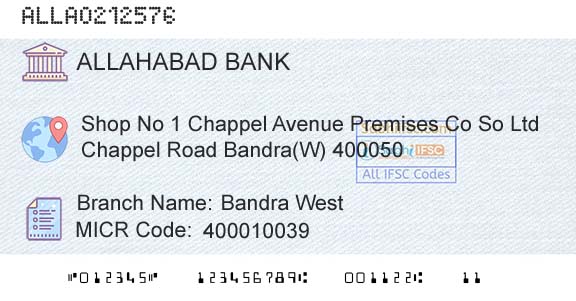 Allahabad Bank Bandra WestBranch 