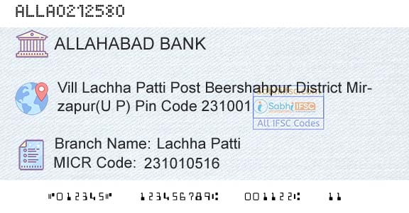 Allahabad Bank Lachha PattiBranch 