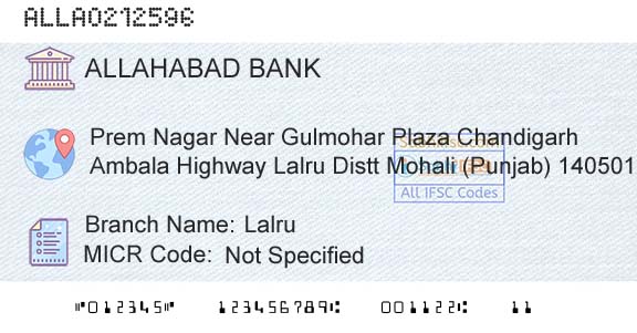 Allahabad Bank LalruBranch 