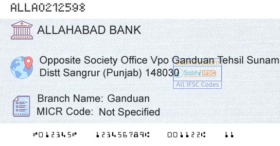 Allahabad Bank GanduanBranch 