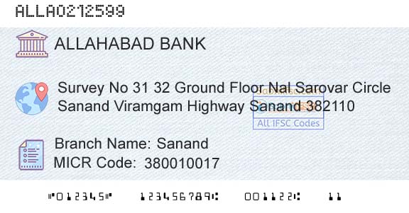 Allahabad Bank SanandBranch 