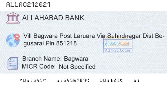 Allahabad Bank BagwaraBranch 