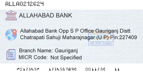 Allahabad Bank GauriganjBranch 