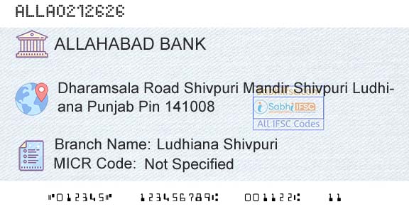 Allahabad Bank Ludhiana ShivpuriBranch 