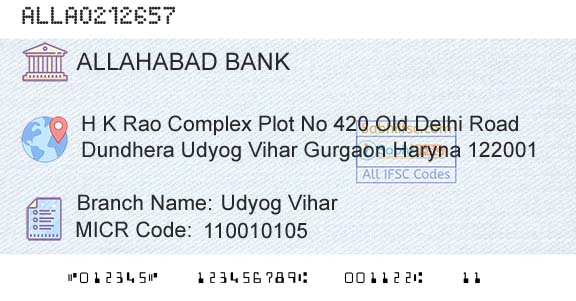 Allahabad Bank Udyog ViharBranch 