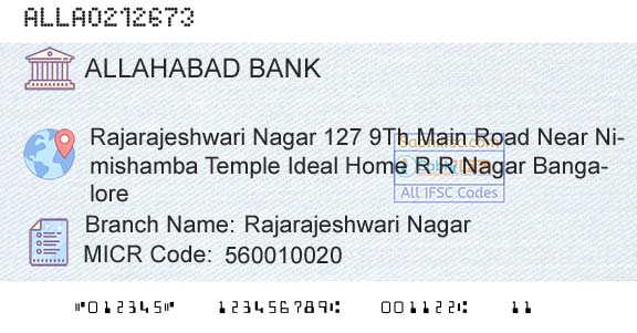 Allahabad Bank Rajarajeshwari NagarBranch 