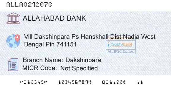 Allahabad Bank DakshinparaBranch 