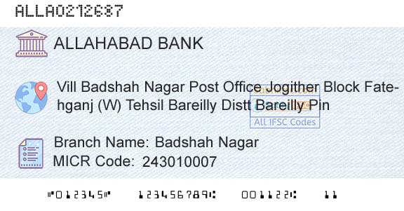 Allahabad Bank Badshah NagarBranch 