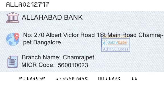 Allahabad Bank ChamrajpetBranch 
