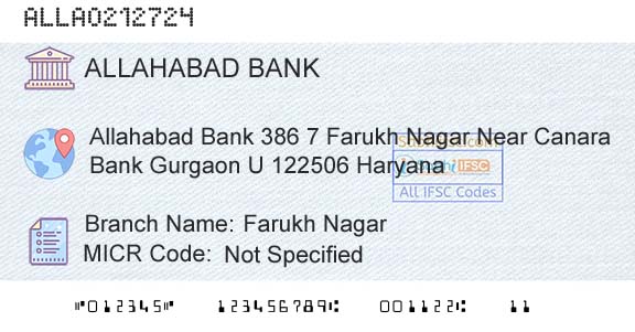 Allahabad Bank Farukh NagarBranch 
