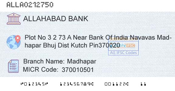 Allahabad Bank MadhaparBranch 