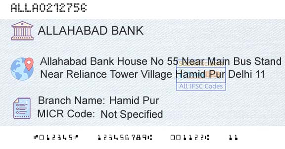 Allahabad Bank Hamid PurBranch 