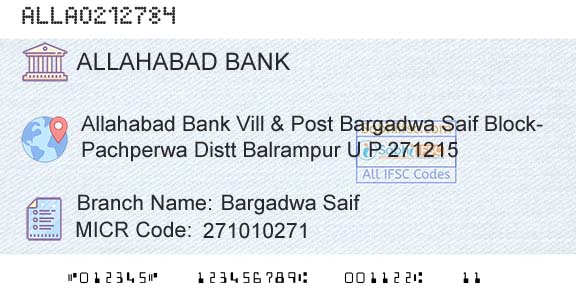 Allahabad Bank Bargadwa SaifBranch 