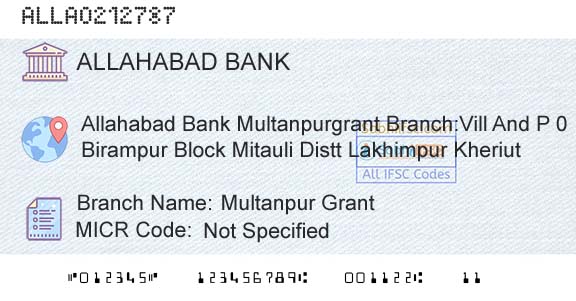 Allahabad Bank Multanpur GrantBranch 