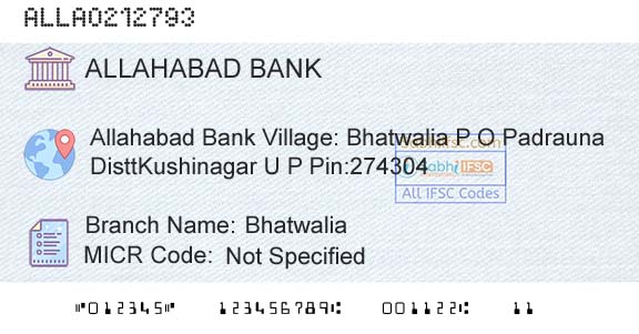 Allahabad Bank BhatwaliaBranch 