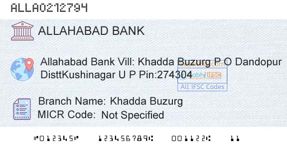 Allahabad Bank Khadda BuzurgBranch 