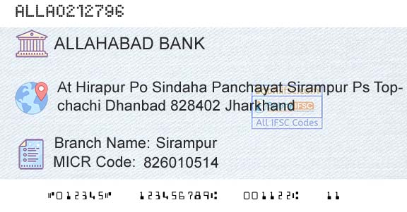 Allahabad Bank SirampurBranch 
