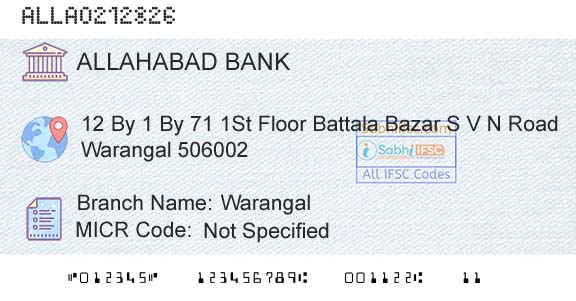 Allahabad Bank WarangalBranch 