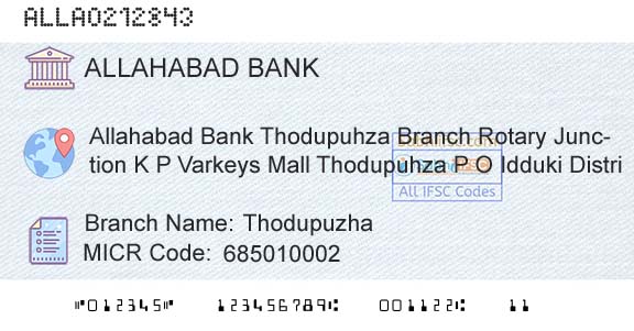 Allahabad Bank ThodupuzhaBranch 
