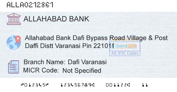 Allahabad Bank Dafi VaranasiBranch 