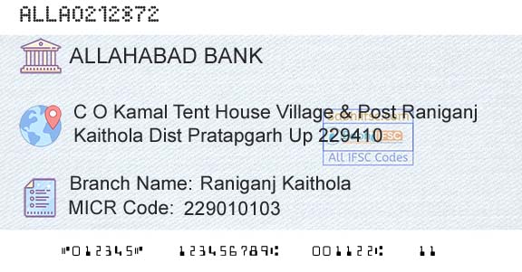 Allahabad Bank Raniganj KaitholaBranch 