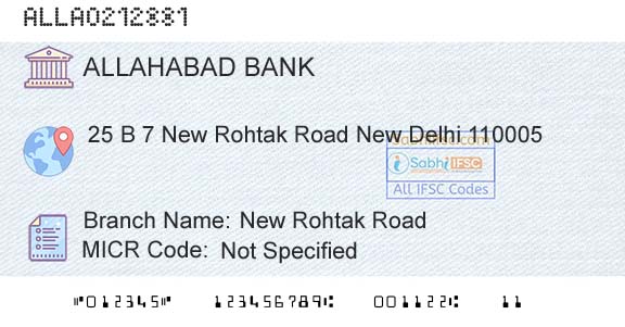 Allahabad Bank New Rohtak RoadBranch 