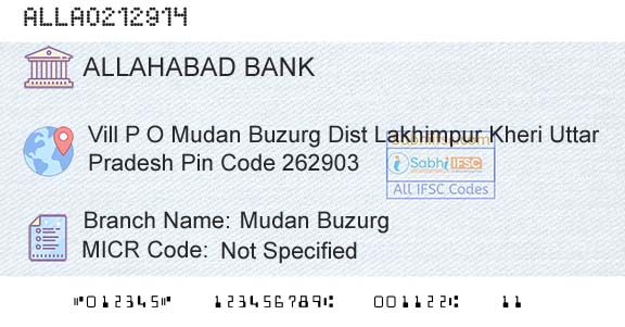 Allahabad Bank Mudan BuzurgBranch 