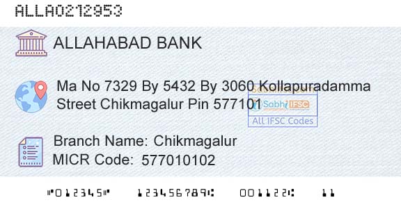 Allahabad Bank ChikmagalurBranch 