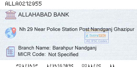 Allahabad Bank Barahpur NandganjBranch 