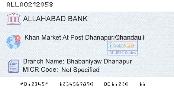 Allahabad Bank Bhabaniyaw DhanapurBranch 