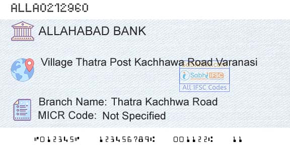 Allahabad Bank Thatra Kachhwa RoadBranch 