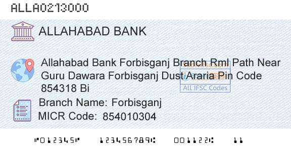 Allahabad Bank ForbisganjBranch 