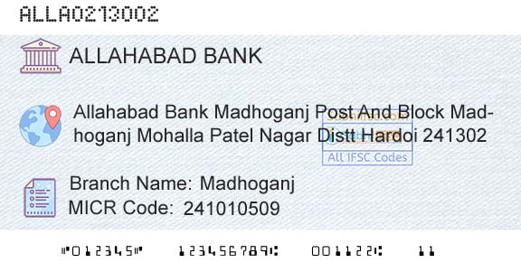 Allahabad Bank MadhoganjBranch 