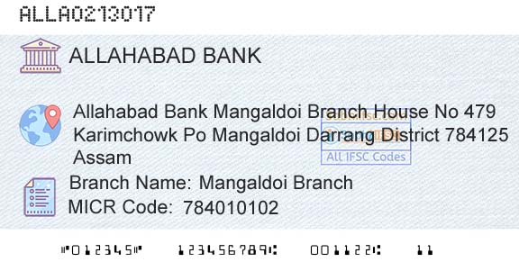 Allahabad Bank Mangaldoi BranchBranch 