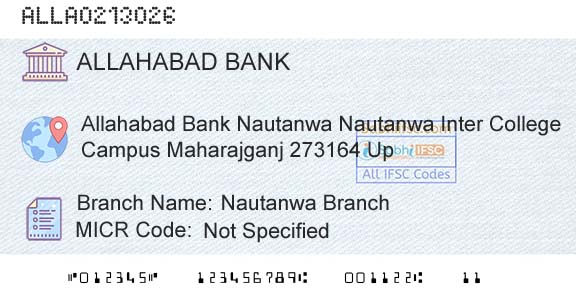Allahabad Bank Nautanwa BranchBranch 