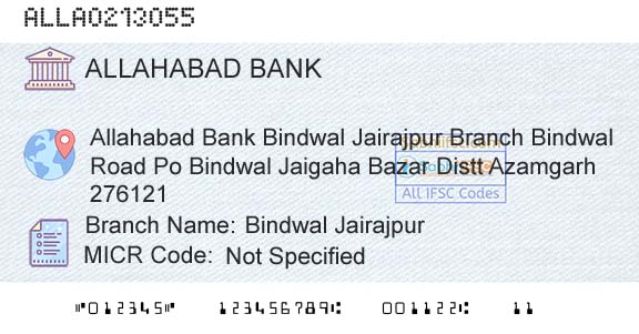Allahabad Bank Bindwal JairajpurBranch 