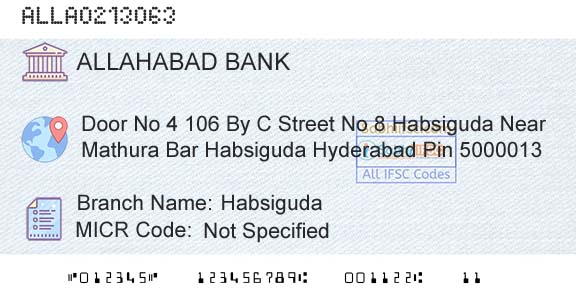 Allahabad Bank HabsigudaBranch 