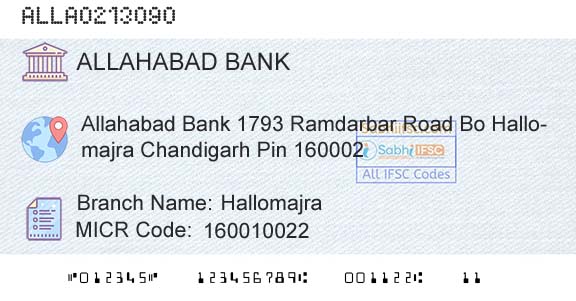 Allahabad Bank HallomajraBranch 