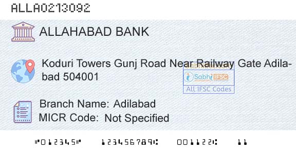Allahabad Bank AdilabadBranch 