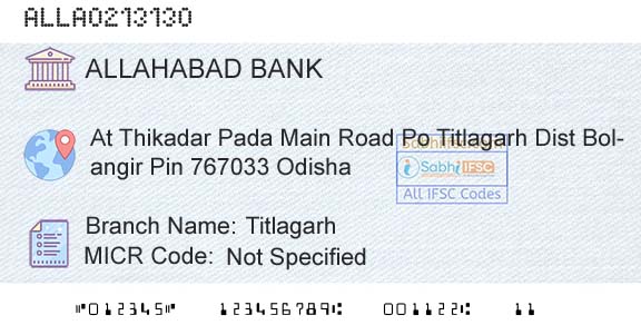 Allahabad Bank TitlagarhBranch 