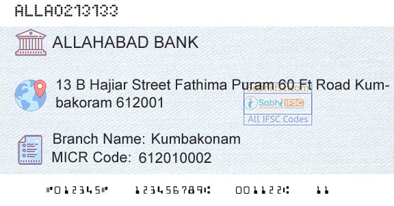 Allahabad Bank KumbakonamBranch 
