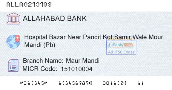 Allahabad Bank Maur MandiBranch 