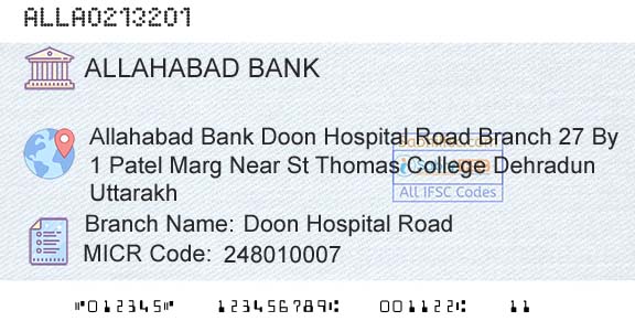 Allahabad Bank Doon Hospital RoadBranch 