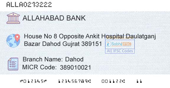 Allahabad Bank DahodBranch 