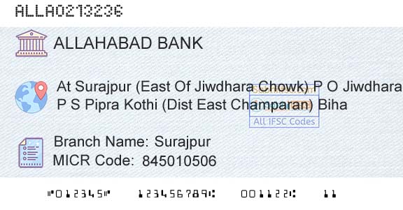 Allahabad Bank SurajpurBranch 