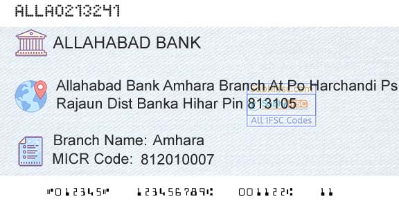 Allahabad Bank AmharaBranch 